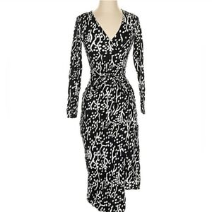 Diane Von Furstenberg Long‎ Sleeve Midi Wrap Dress